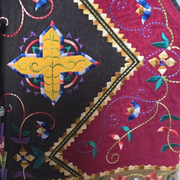 Vintage Hairston Roberson Ropa Vest Womens Medium Embroidered Western Boho Rodeo - Picture 6 of 8